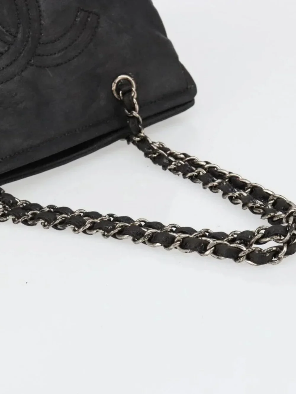 CHANEL COCO Mark Chain Shoulder Bag Patent leather Black Gold CC Auth hk3337